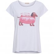 T-shirt Hotdog, vit