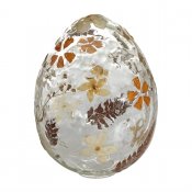 Glasägg Siv litet, klarglas/blommor