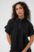 Kaverdina Flounce Blouse, Black Deep