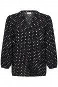 Prickig blus Kasirena, svart/vit