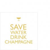 Servetter, Drink Champagne vit/guld, Kaffe