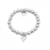 Armband Hjärta och pärlor, silver