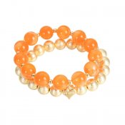 Armband 2 in 1, orange/guld