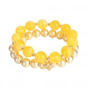 Armband 2 in 1, gul/guld