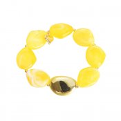 Armband Stenpärlor, gul/guld