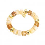 Armband Pärlor, beige/guld