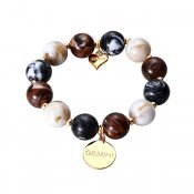 Armband Stones, brun mix