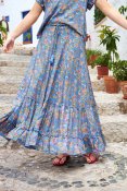 Kjol Luna Maxi Frill, Violet Blue