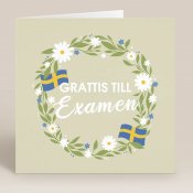 Kort med kuvert, Grattis till examen krans