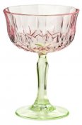 Champagne-/vinglas, rosa/grön