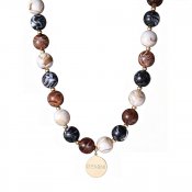Halsband Stones, brun mix