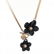 Halsband Blommor, svart/guld
