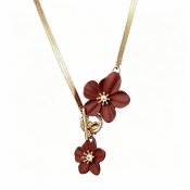 Halsband Blommor, brun/guld