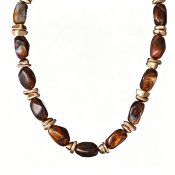 Halsband Aurora, brun/guld