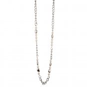 Långt halsband med pärlor, silver