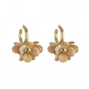 Örhängen Creoler, beige/guld
