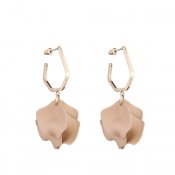 Örhängen Modern Flower, beige/guld