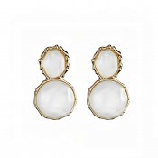 Örhängen Stones, Creme/guld