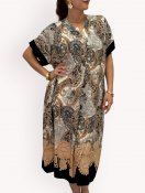 Klänning Ranaya Paisley, beige/svart