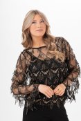Blus Renée, svart/guld