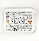 Bricka 27x20 cm, Skåne, skånska ord