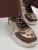 Sneakers Chunky, brun/strass/guld