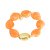 Armband Stenpärlor, orange/guld