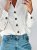 Maja – Black & White Flower, knappsmycken 6-pack, svart/guld