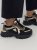 Sneakers Chunky, svart/strass/guld