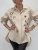 Skjorta Tanja med broderade detaljer, beige