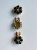 Maja – Black & White Flower, knappsmycken 6-pack, svart/guld