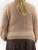 Stickad tröja med ballongärm, Beige