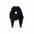 Stickad scarf Siana, svart