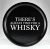Bricka rund 31 cm, Whisky, svart/vit text