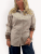Tove randig blus med kontrastkrage, brun