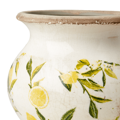 LEMONA Urna S, Vit/grön/gul