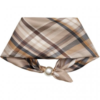Liten scarf med magnet, Rutig/Beige
