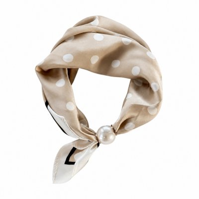 Liten scarf med magnet, prickig Taupe