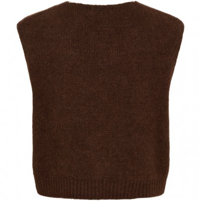 Stickad väst Marlene, chokladbrun