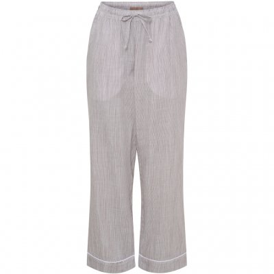 Pyjamasbyxor Pilan, vit/brunrandiga