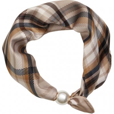 Liten scarf med magnet, Rutig/Beige