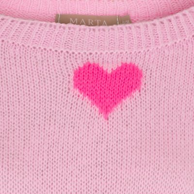 Stickad tröja Clover, Ljusrosa/chockrosa