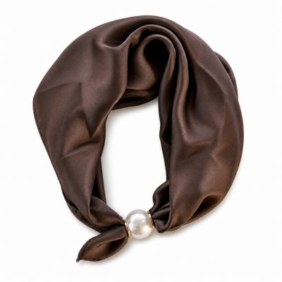 Liten scarf med magnet, mörkbrun