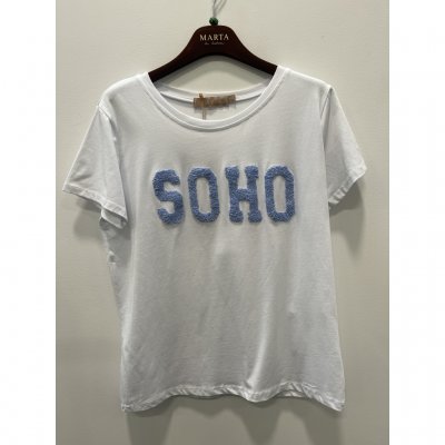 T-shirt Herdis, vit/ljusblå