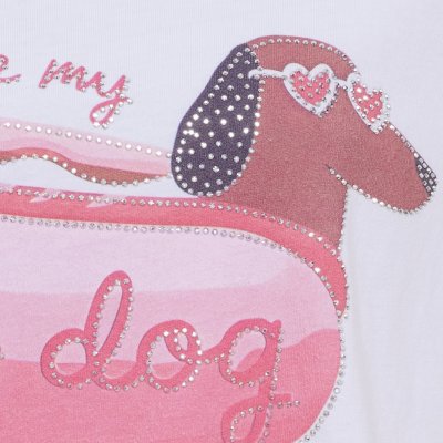 T-shirt Hotdog, vit