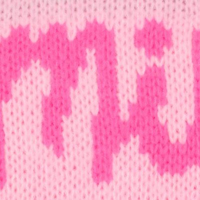 Stickad tröja SMILE, Ljusrosa/chockrosa