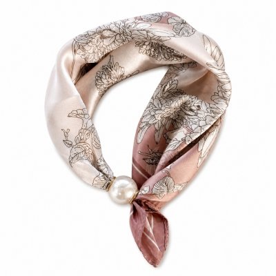 Liten scarf med magnet, gammelrosa med mönster