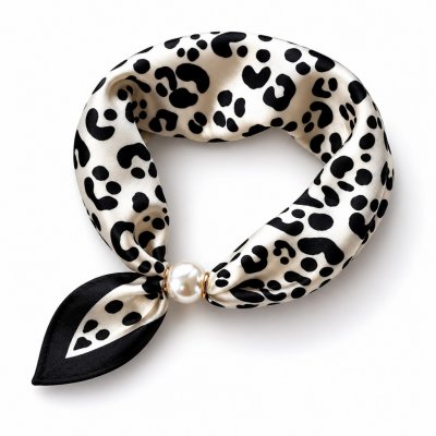 Liten scarf med magnet, Leo svart/offwhite