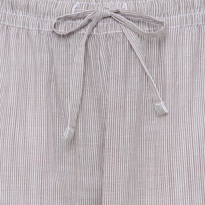 Pyjamasbyxor Pilan, vit/brunrandiga