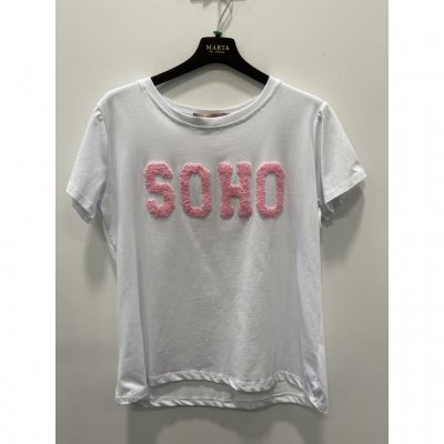 T-shirt Herdis, vit/ljusrosa